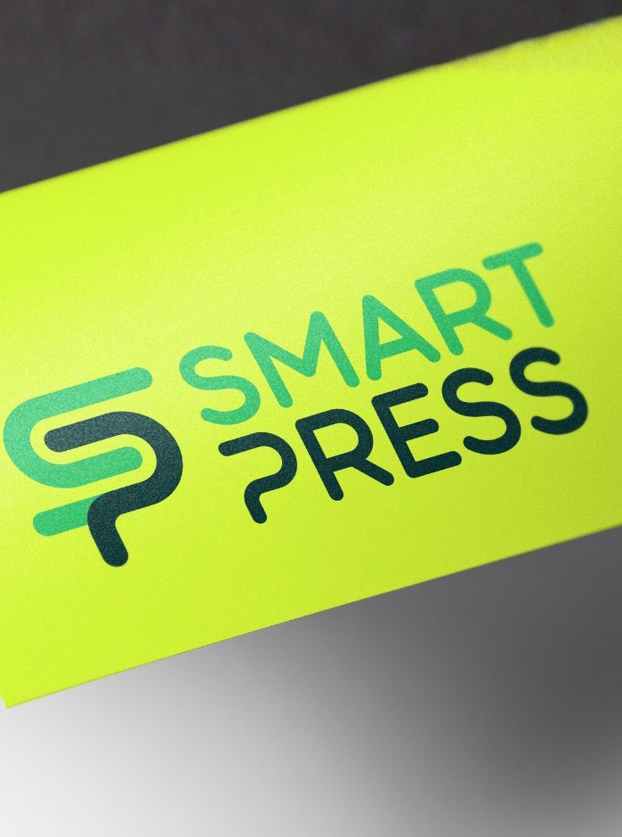 Smart Press logo detail on brand card
